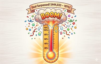 Goal surpassed! $444,033 - 101%